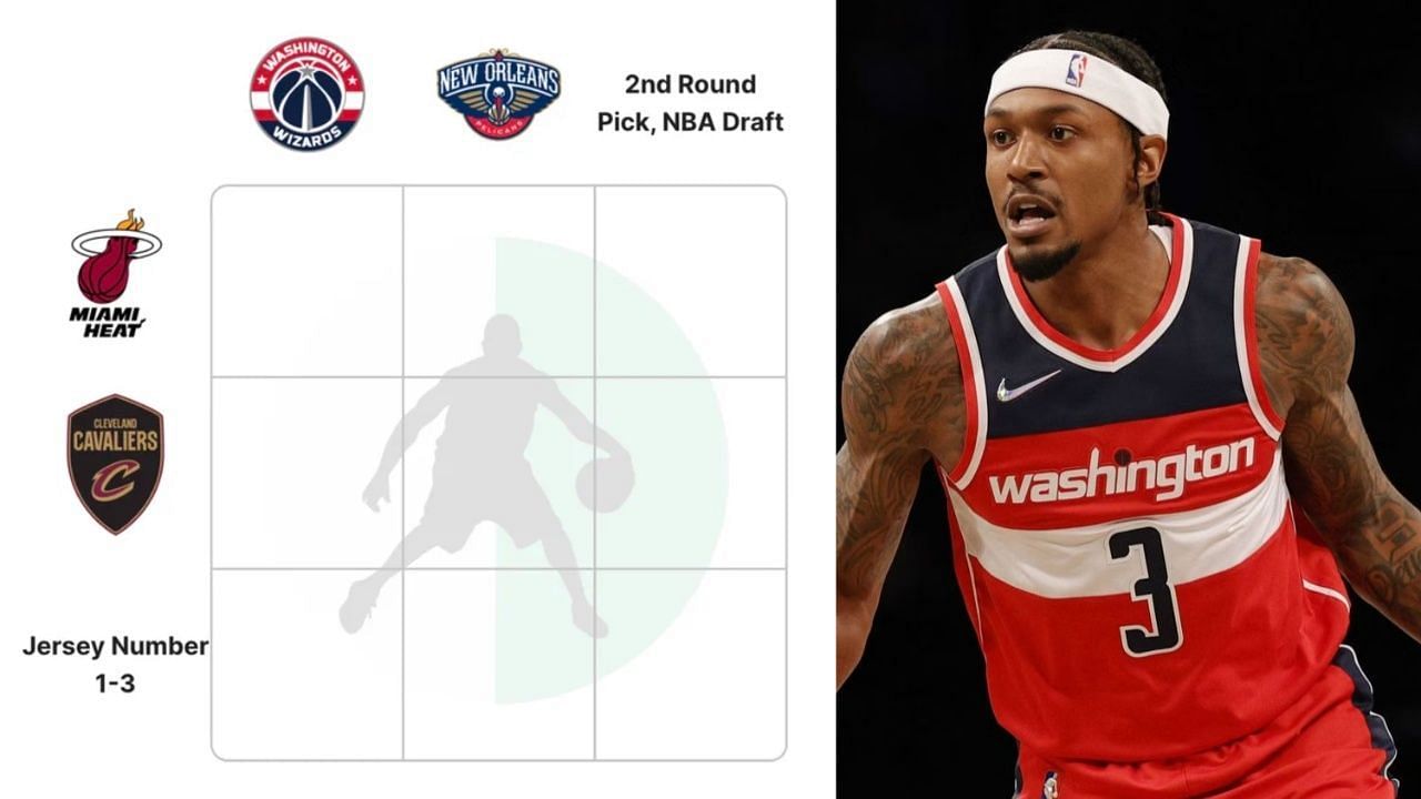 Which Wizards and Pelicans players had jersey numbers 1, 2 and 3? NBA  Crossover Grid answers for August 19