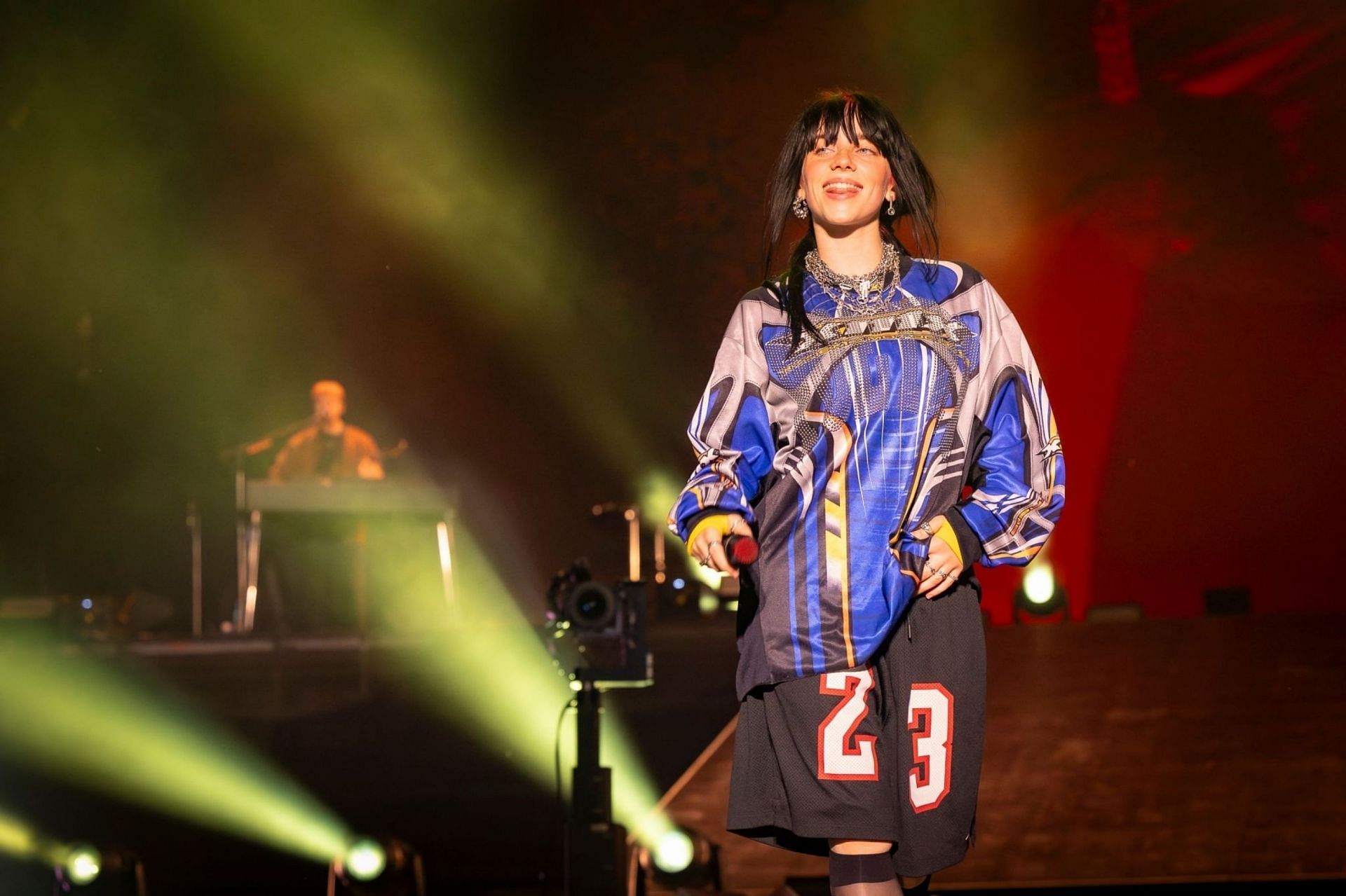 Billie Eilish at the Osheaga Music and Arts Festival at Parc Jean-Drapeau  in Montreal, Quebec on August 05, 2023 (Image via Getty Images)