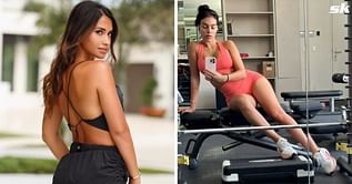 Cristiano Ronaldo’s girlfriend Georgina Rodriguez and Lionel Messi’s wife Antonela Roccuzzo promote same activewear brand