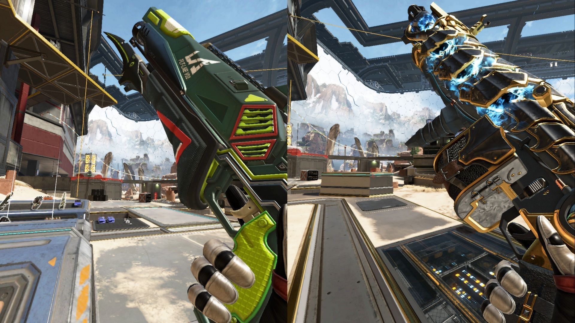 Flatline and M600 Spitfire LMG in Apex Legends