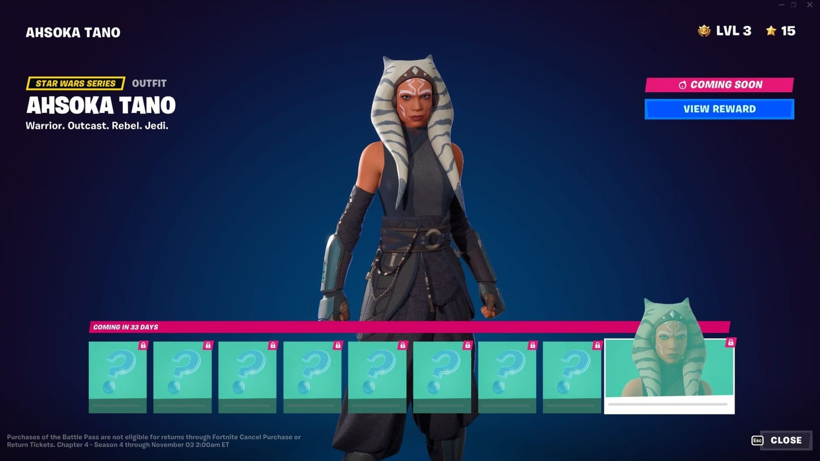 When can you get Ahsoka Tano skin in Fortnite Chapter 4 Season 4? Explained