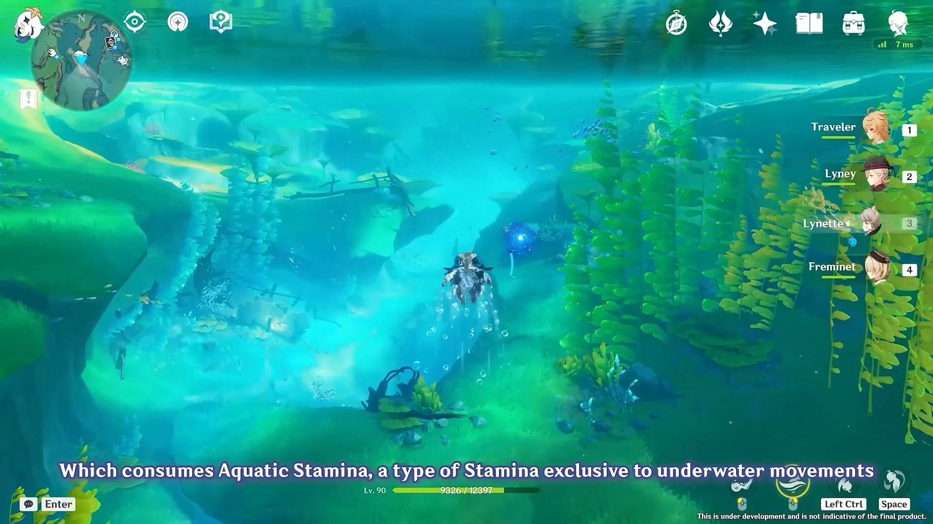 New underwater swimming feature (Image via HoYoverse)