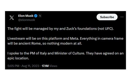 Credits: @elonmusk on Twitter/X