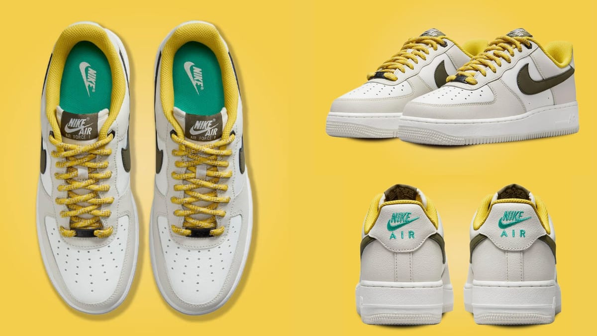 nike khaki air force 1 trainers