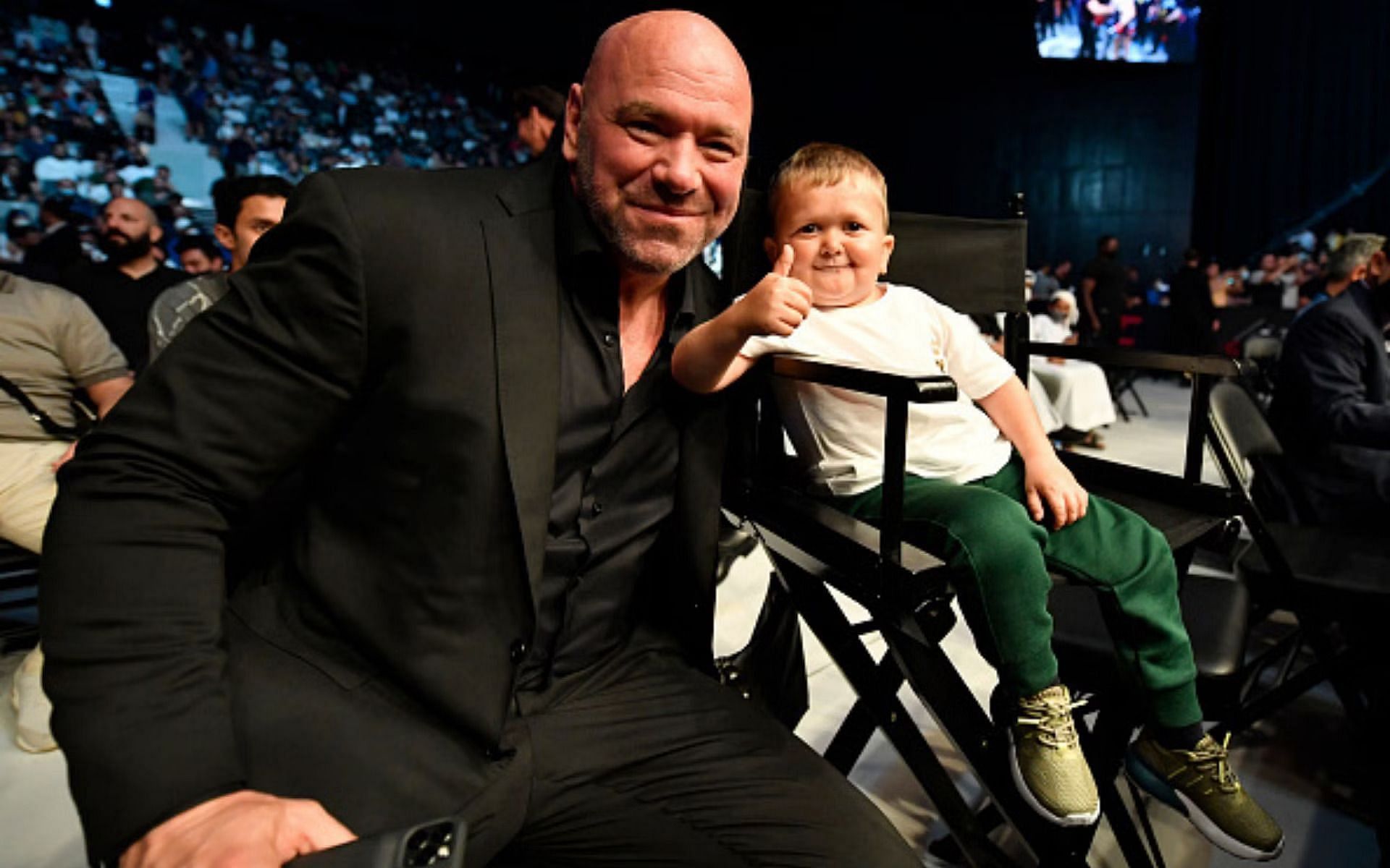 Dana White (left) and Hasbulla Magomedov (right) [Images via Getty]