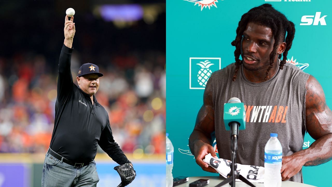 MLB fans stunned by strange jersey swap between NFL star Tyreek Hill and  Roger Clemens: Next week, T Hill tests positive for steroids