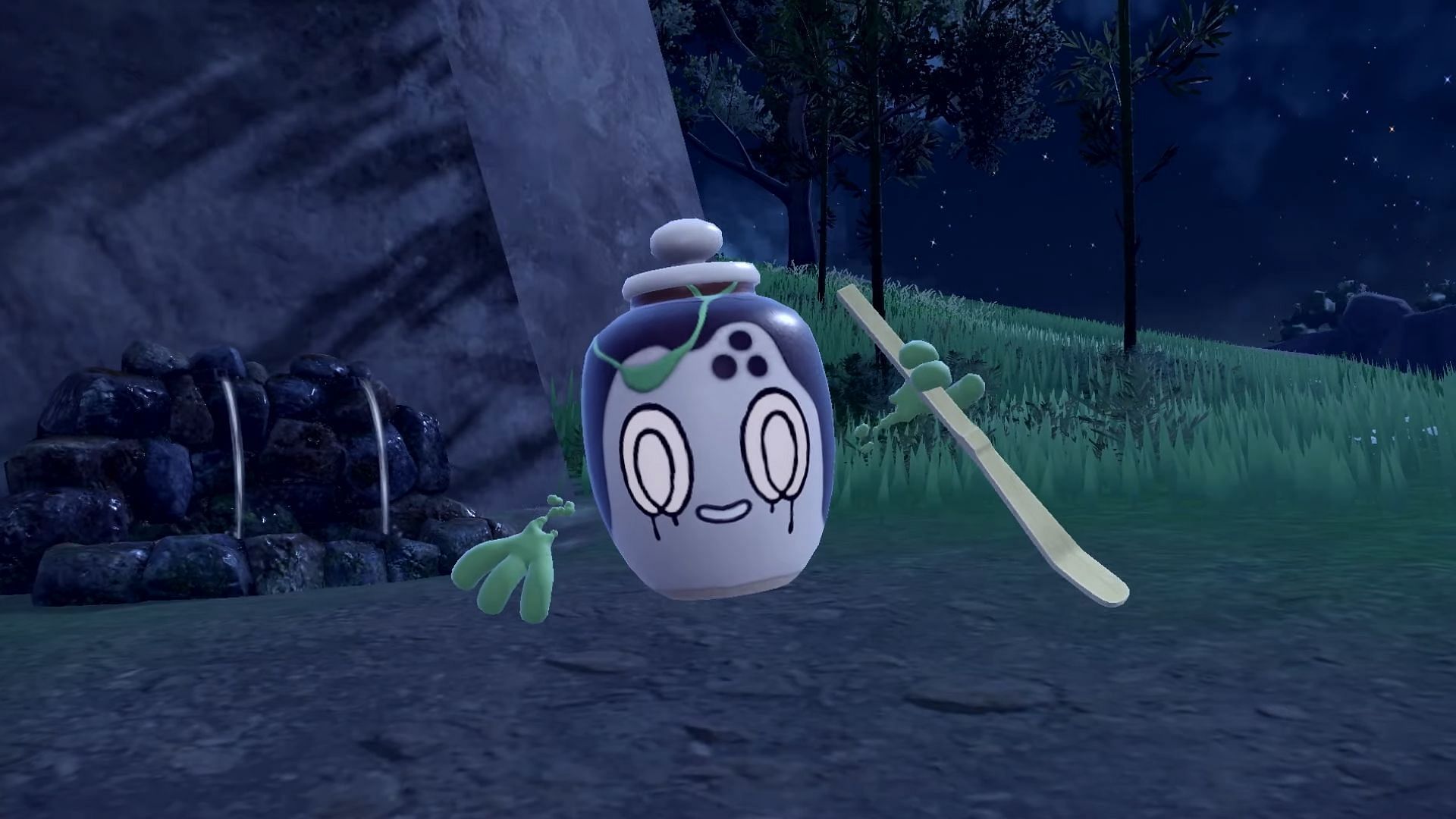 Poltchageist is a Grass/Ghost-type Pokemon in Scarlet and Violet