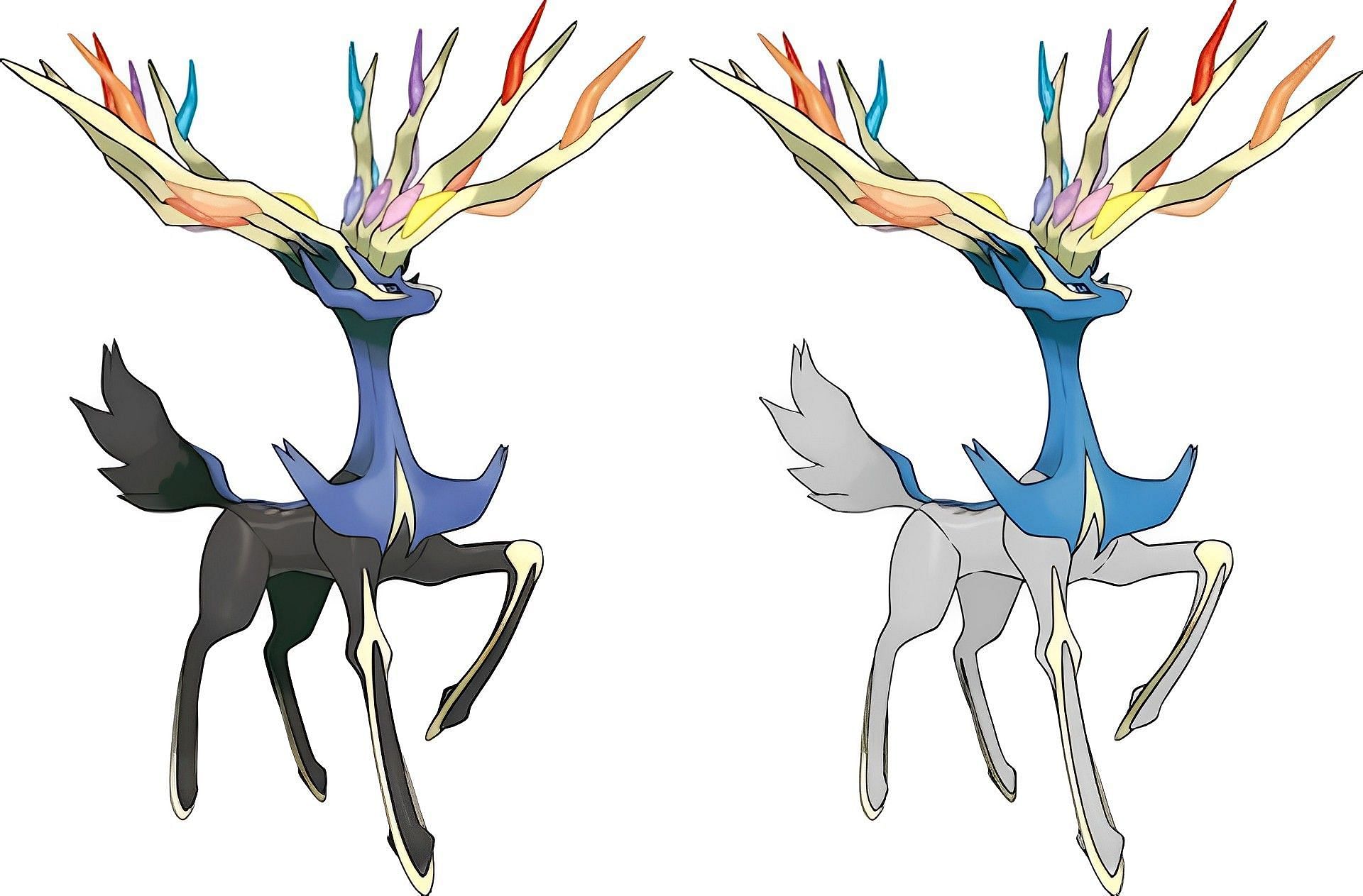 Xerneas and shiny Xerneas (Image via The Pokemon Company)