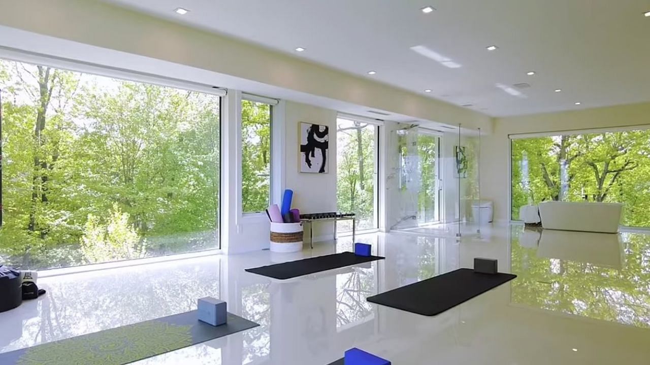 A gym in the Jets star&#039;s New Jersey mansion. Credit: The Daily Mail