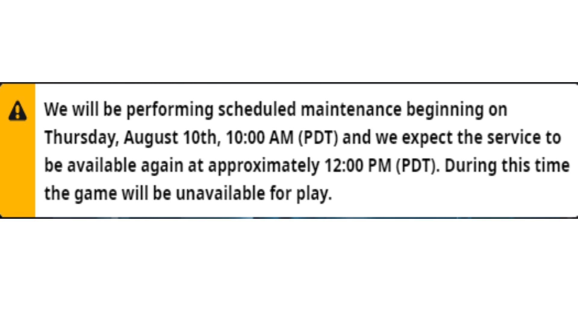 Overwatch 2 Season 6 official maintenance message (Image via Battle.net)