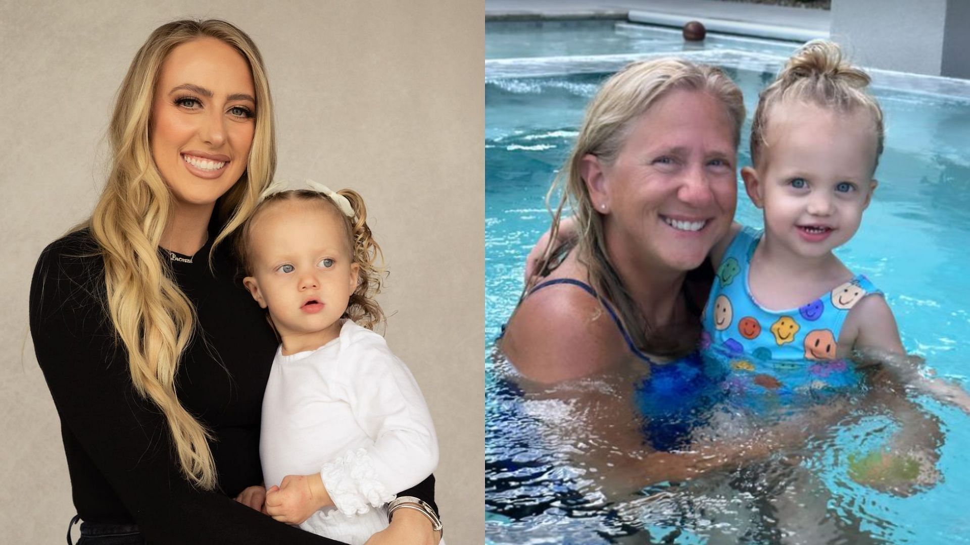 Brittany Mahomes spend time by the pool with her mom and daughter.