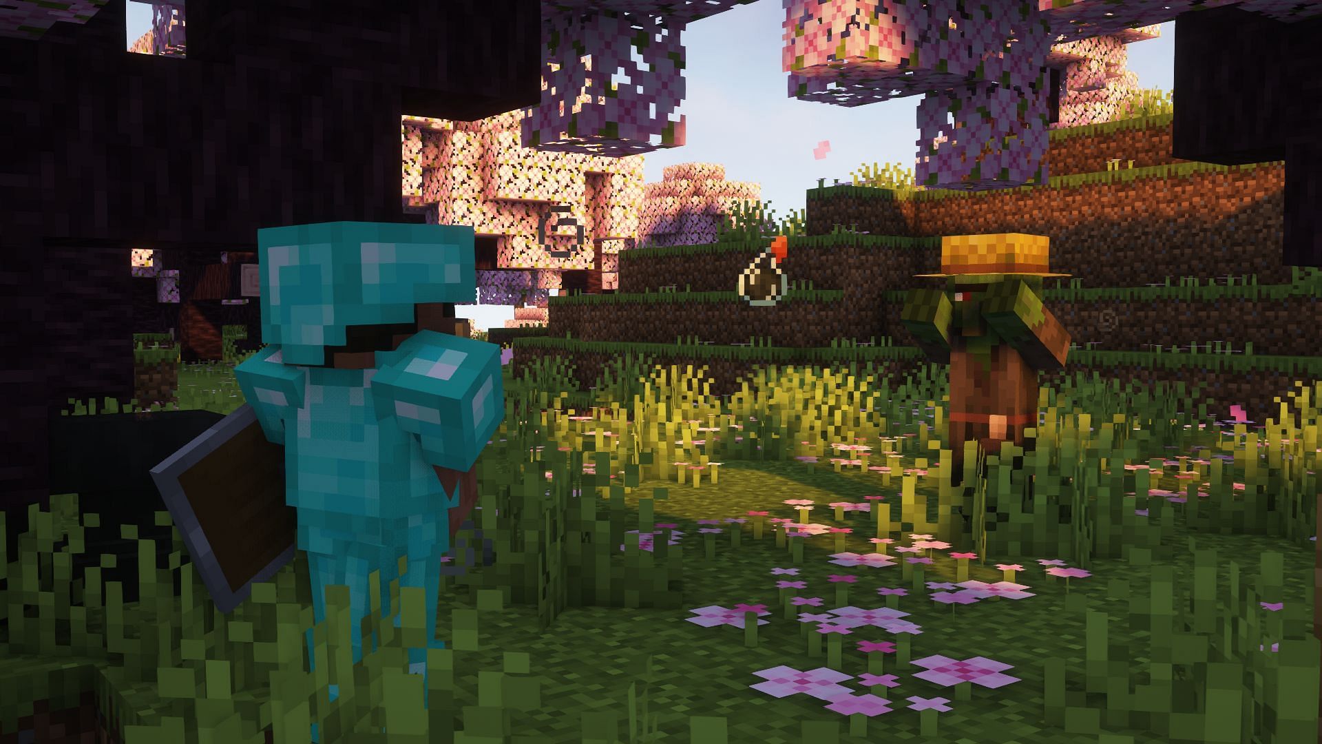 Throwing a splash potion of weakness on a zombie villager (Image via Mojang)
