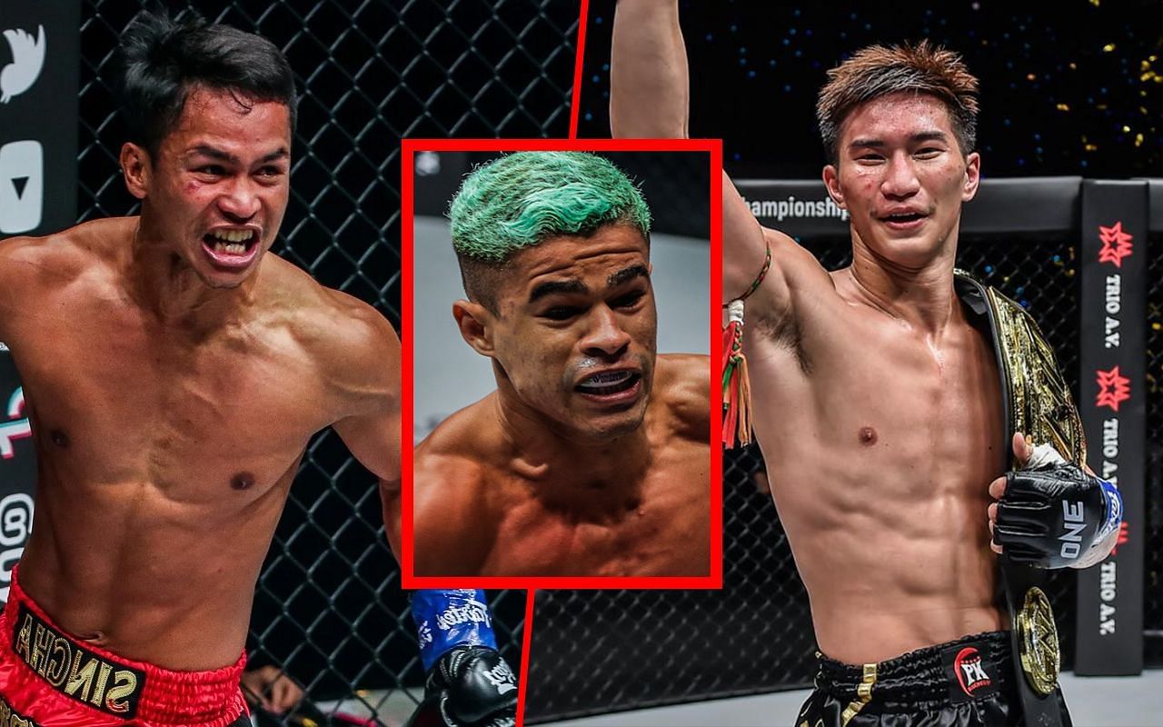 (From left) Superbon Singha Mawynn, Fabricio Andrade, Tawanchai PK Saenchai. [Image: ONE Championship]