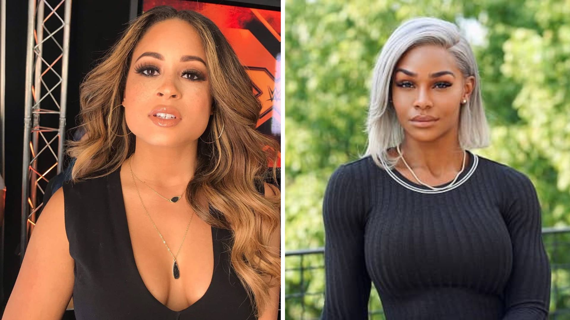 Kayla Braxton on the left, Jade Cargill on the right