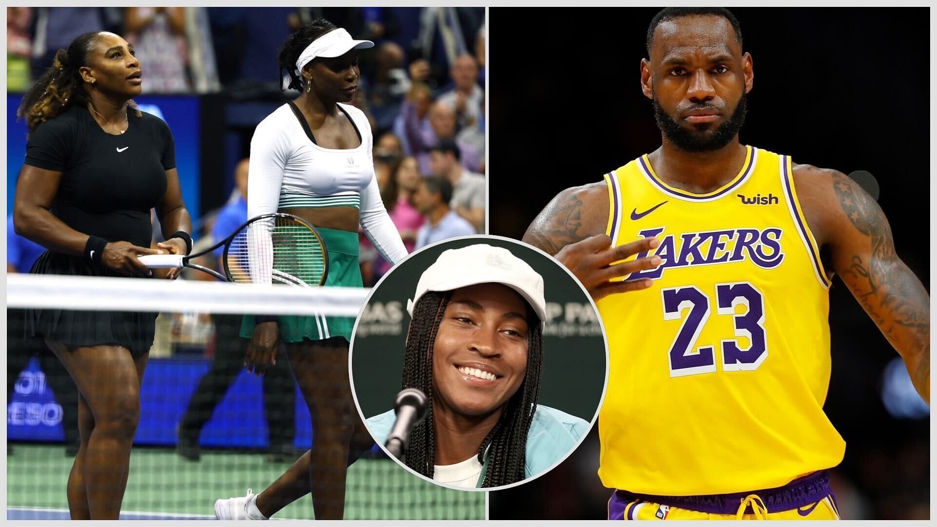 Serena Williams, Venus Williams, LeBron James and Coco Gauff.