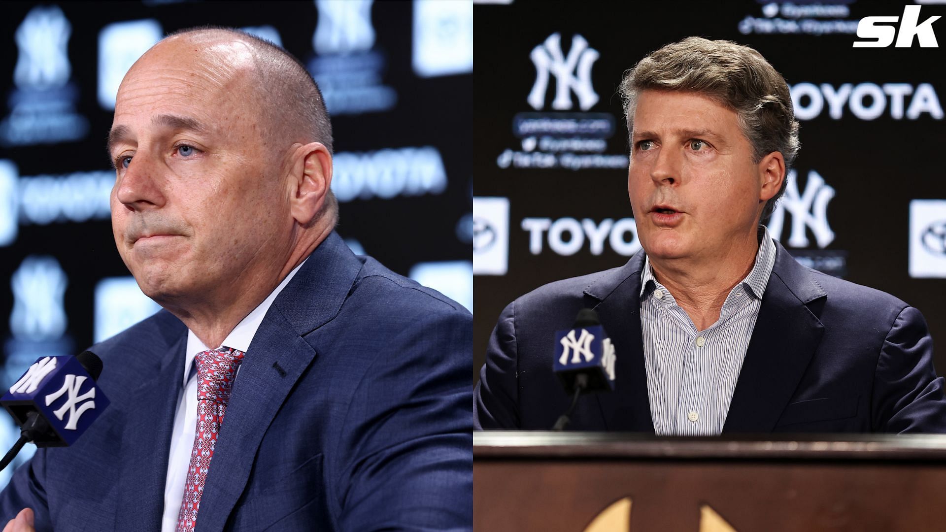 Brian Cashman and Hal Steinbrenner of the New York Yankees