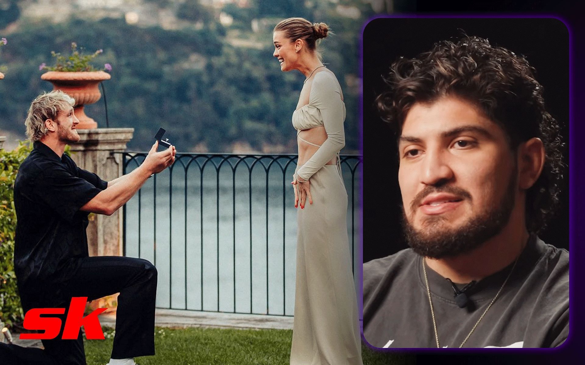 Logan Paul &amp; Nina Agdal (Left) and Dillon Danis (Right) [Images via: @loganpaul and @dillondanis on Instagram]