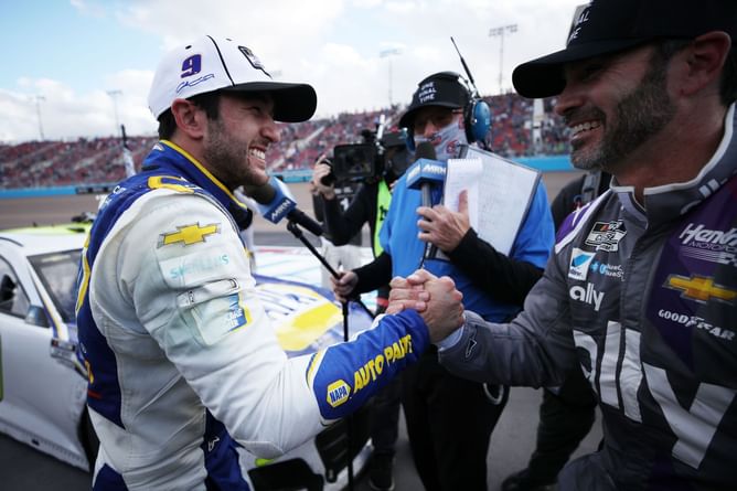 Chase Elliott reflects on his first NASCAR win and getting a push from 7-time champion Jimmie Johnson after race
