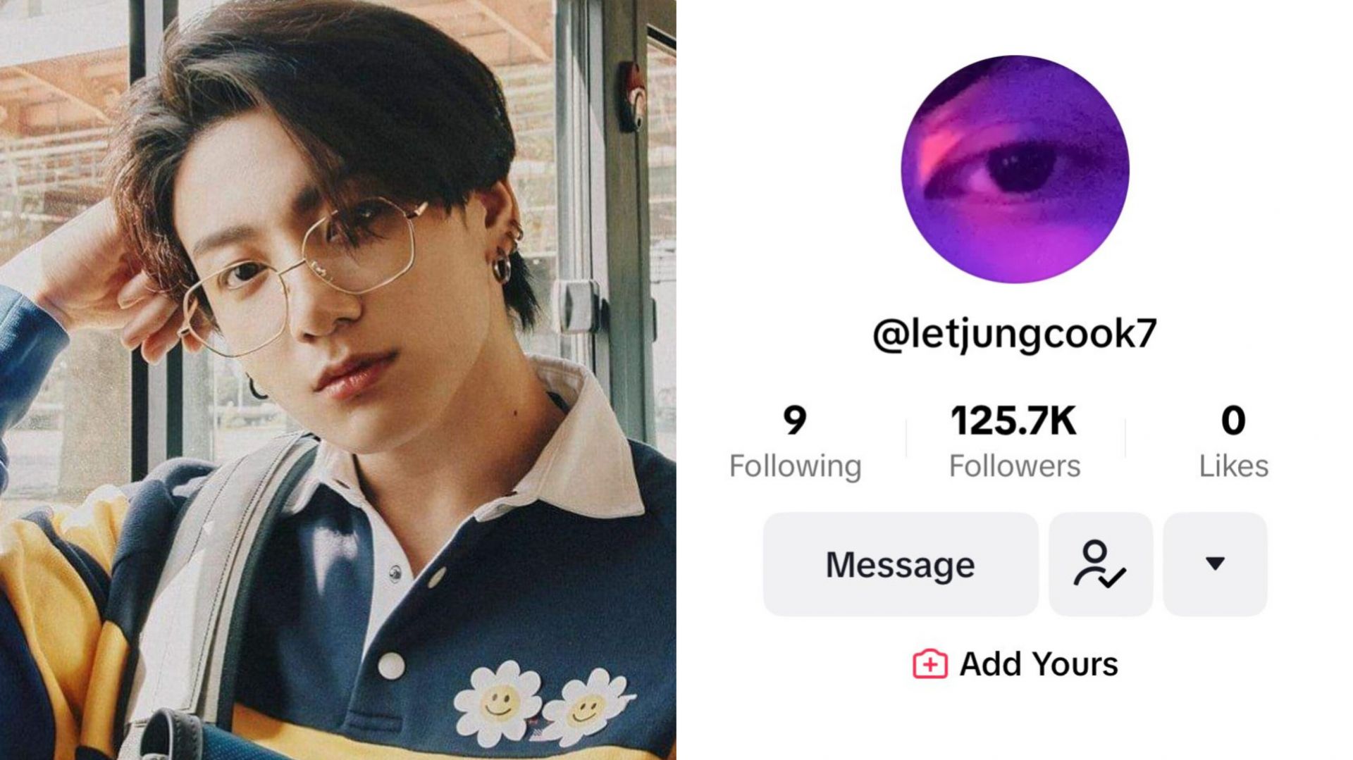 Jungkook accidentally revealed his TikTok account (Image via Bighit Entertainment and TikTok)