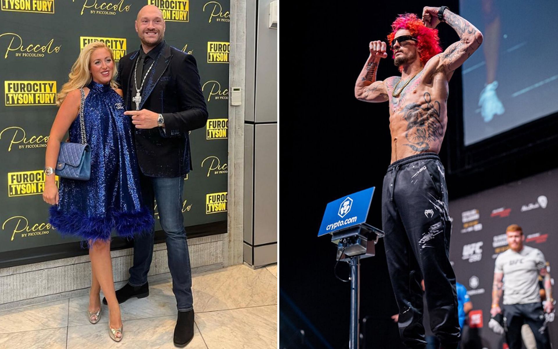 Paris and Tyson Fury [L] and Sean O