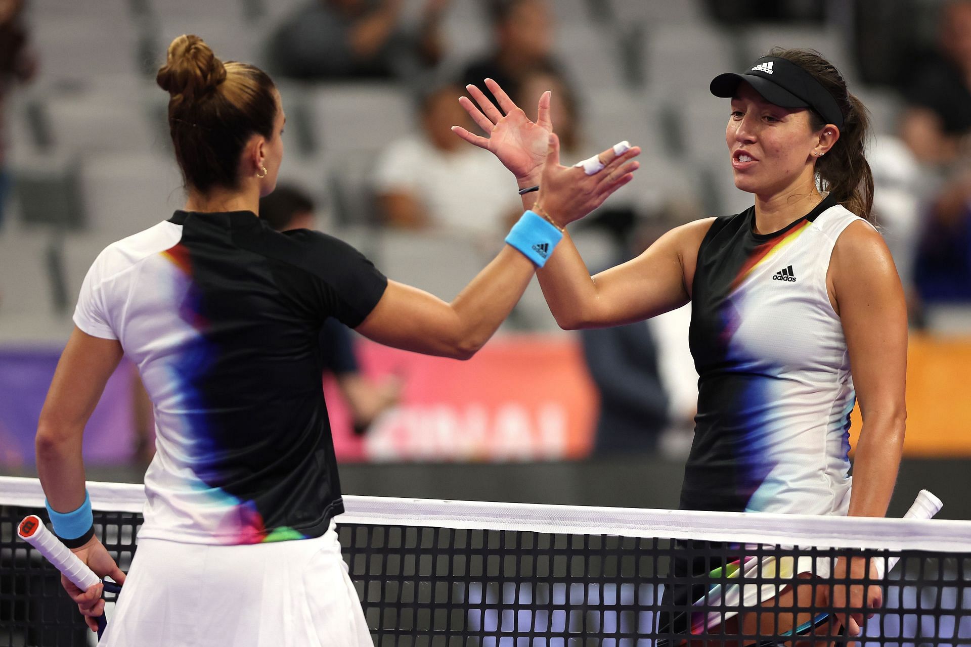 Maria Sakkari and Jessica Pegula at the 2022 WTA Finals