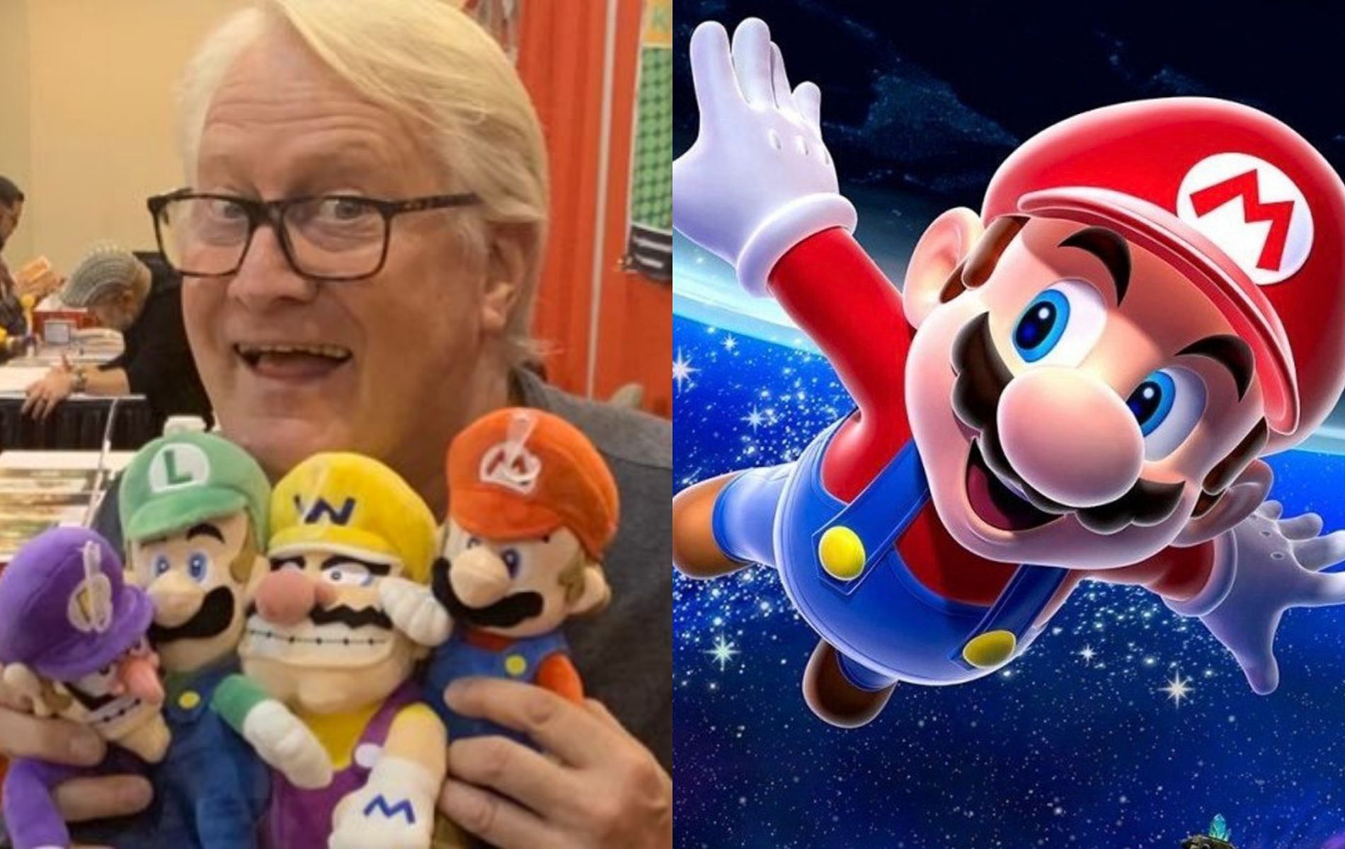Cover art featuring Mario voice actor Charles Martinet and feature art for Super Mario Galaxy