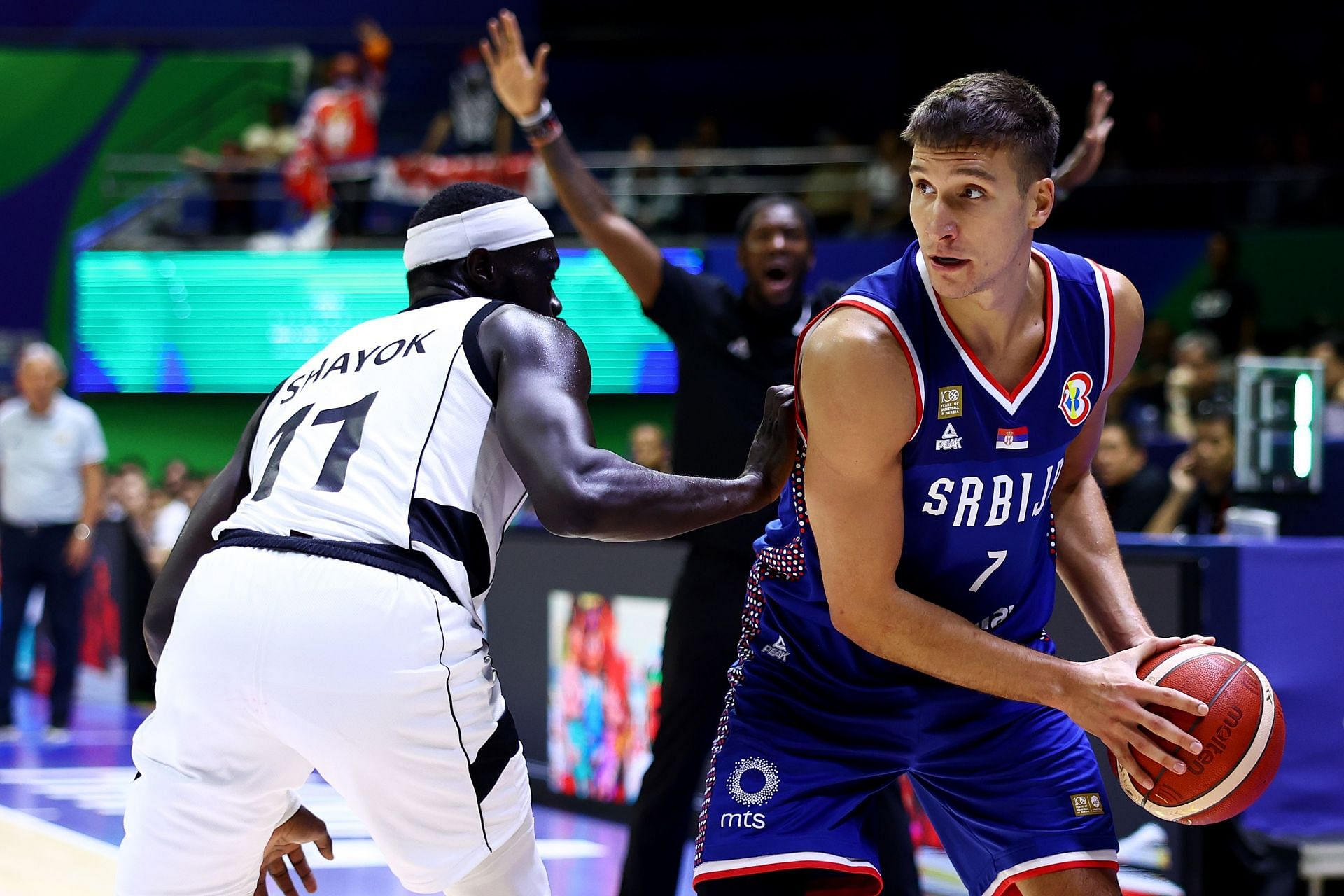 Serbian guard Bogdan Bogdanovic against South Sudan in Round 1 of the FIBA World Cup 2023