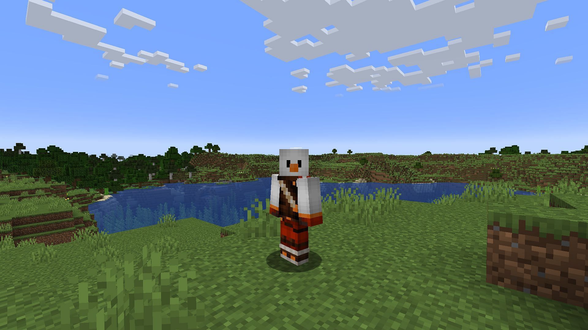 This Snowmando skin would fit in perfectly in chilly biomes (Image via Mojang)