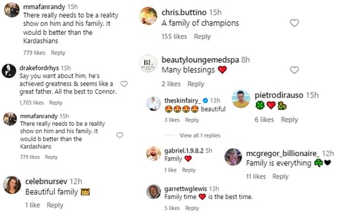 Fans reacting to Conor McGregor's Instagram post