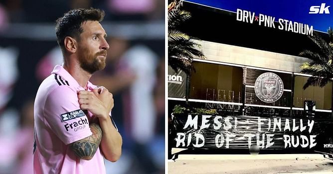 “Finally rid of the rude” – Anti-Lionel Messi banner unveiled by PSG fans outside Inter Miami stadium