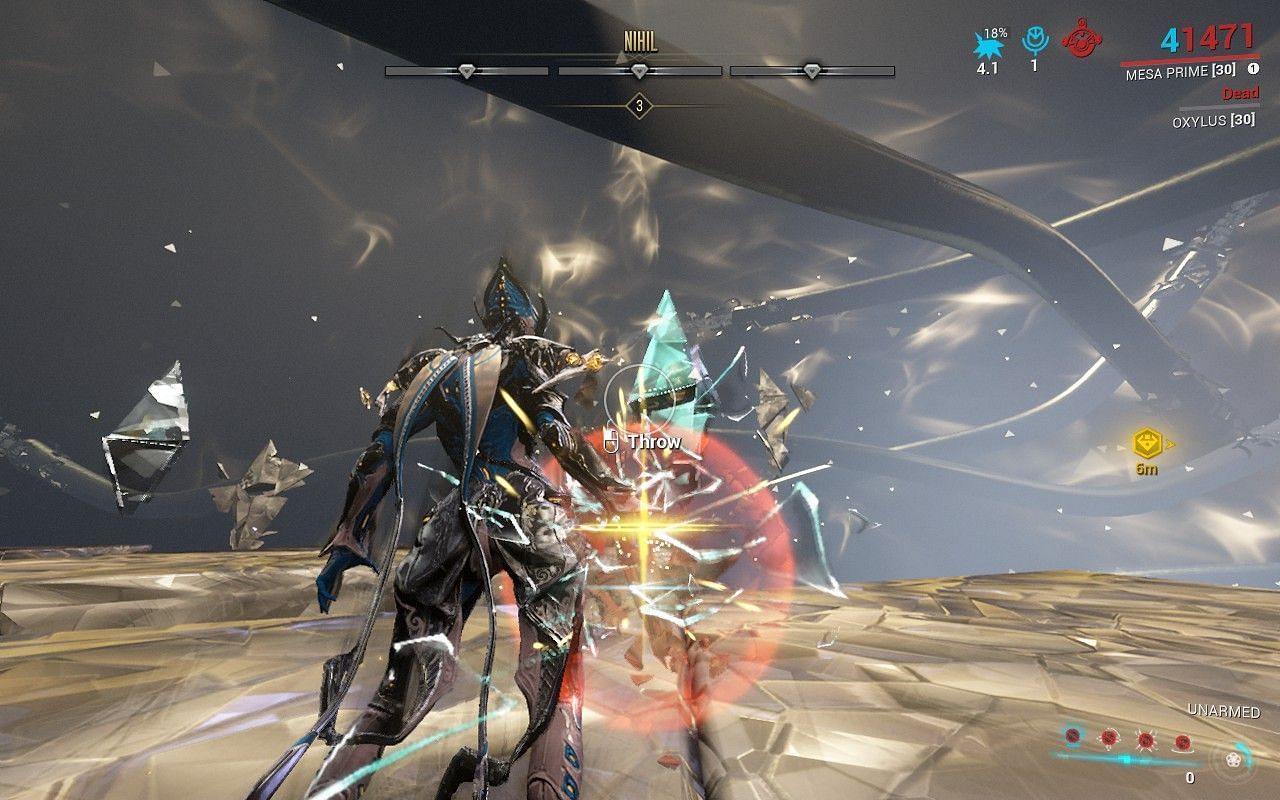 You must hit the big floating crystals first to make Nihil vulnerable (Image via Digital Extremes)
