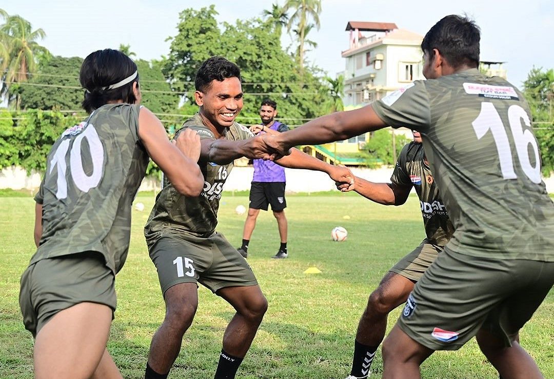 Odisha FC squad preparing ahead of their Durand Cup clash against Bodoland FC.