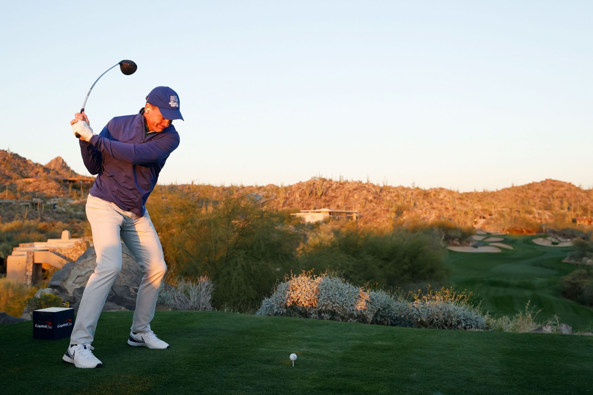 Peyton Manning on the course