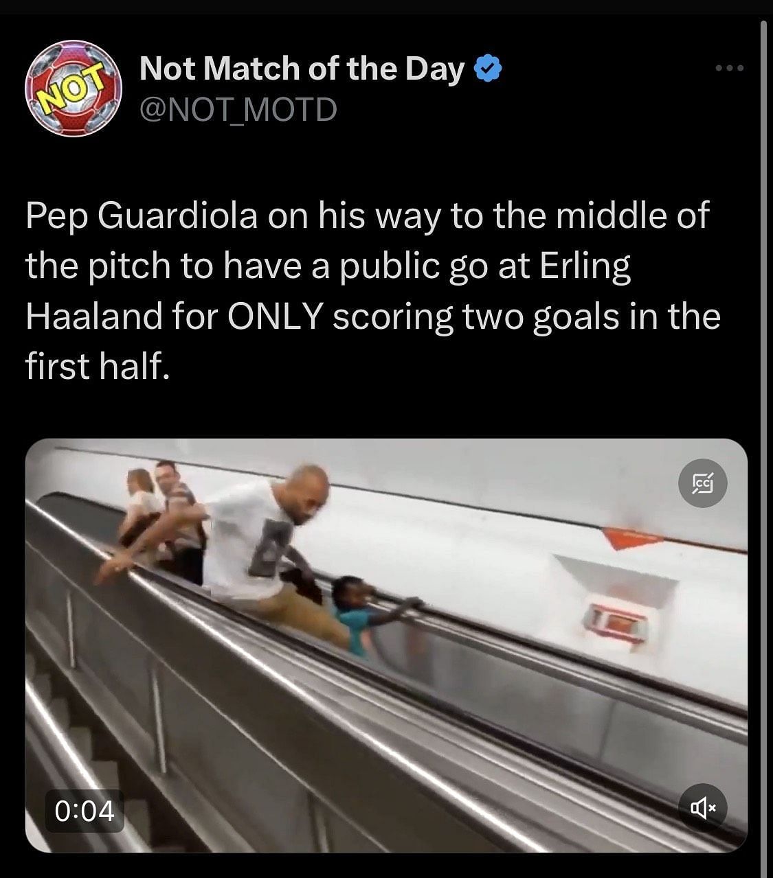 Twitter page mocks Guardiola.