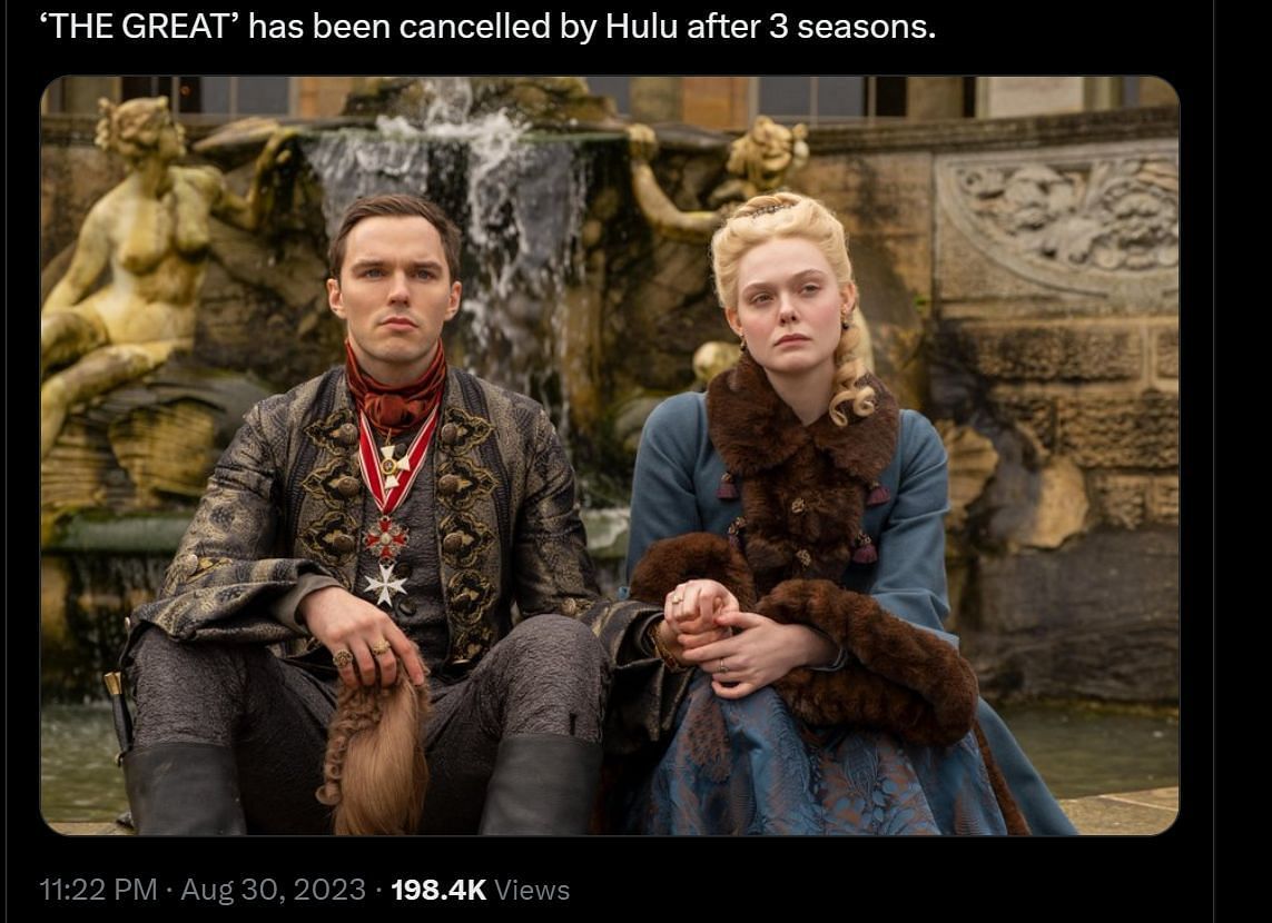 DF&#039;s post about Hulu&#039;s latest cancelation (Image via X)