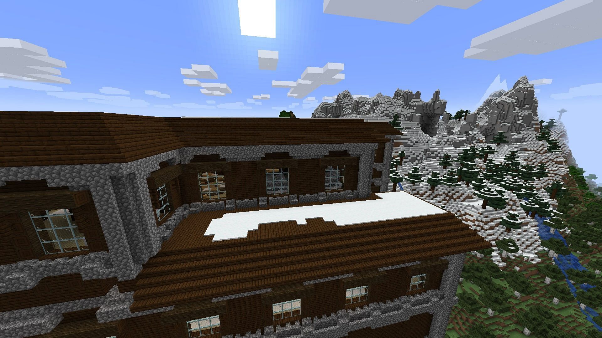 Hidden mansion in the heart of the mountain (Image via Minecraft)