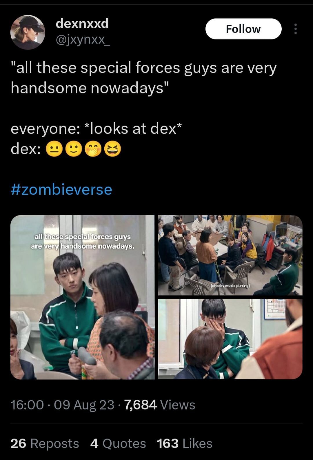 Reaction post about Dex (Image via Twitter)