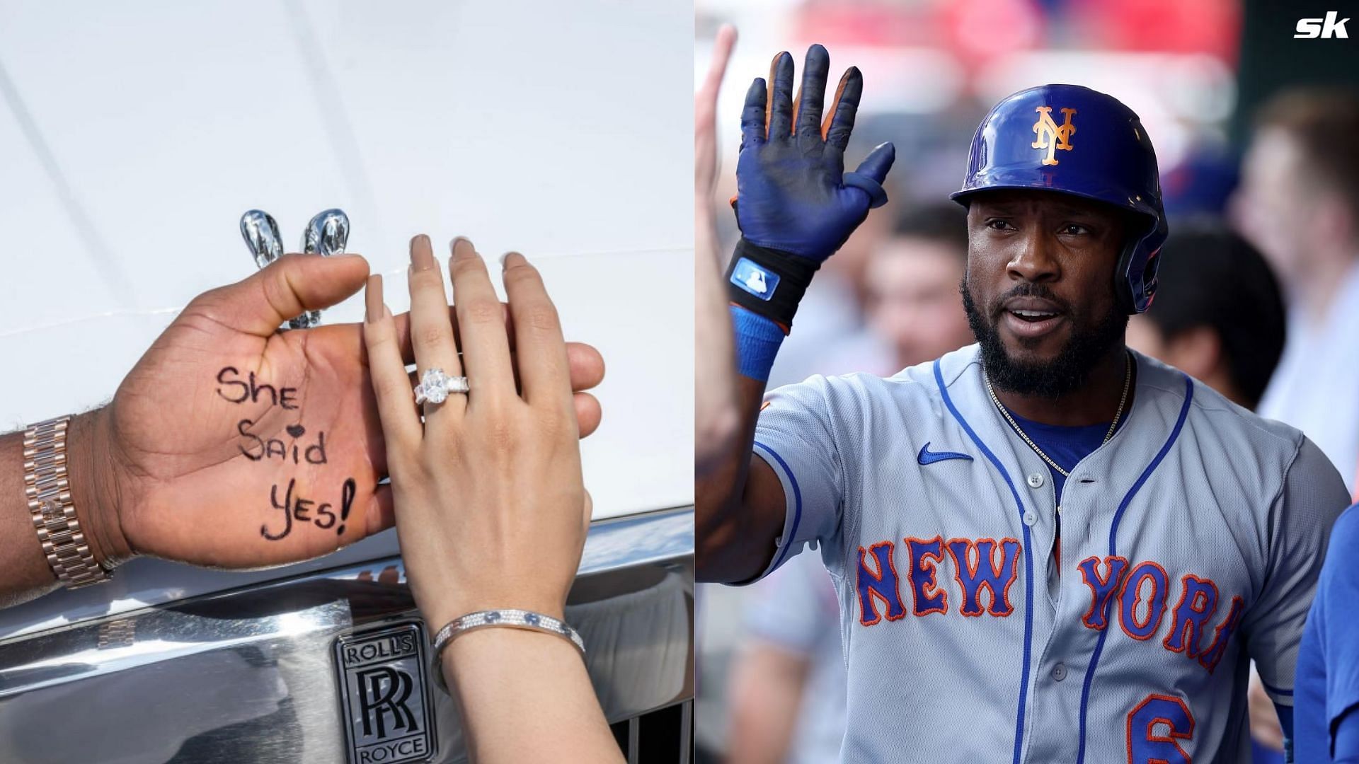 Starling Marte proposes to GF Elianny Santana three years after his