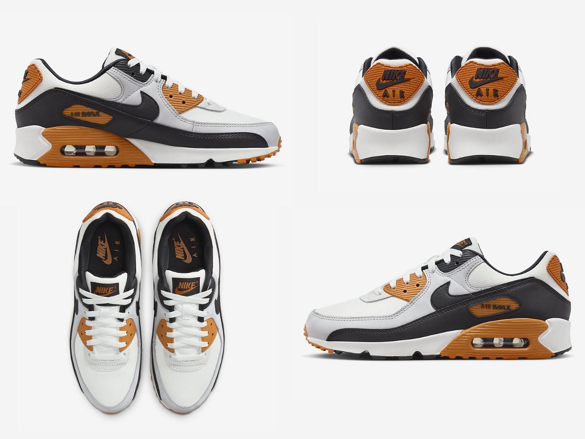 The upcoming Nike Air Max 90 &quot;Monarch&quot; sneakers come dressed in a fall-inspired makeover with neutral hues (Image via Sportskeeda)