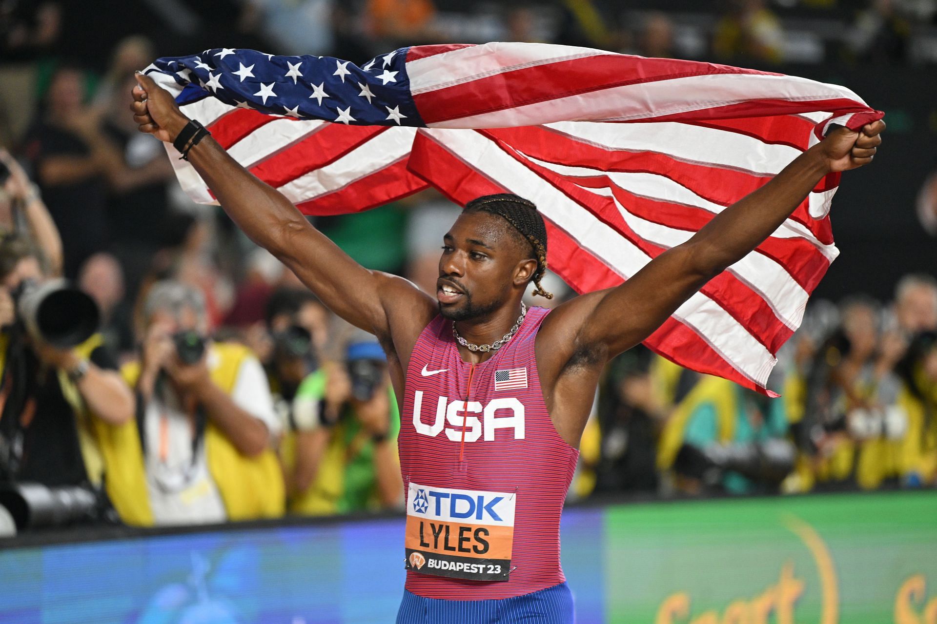 Watch: Noah Lyles completes his sprint double achieving 200m gold at ...