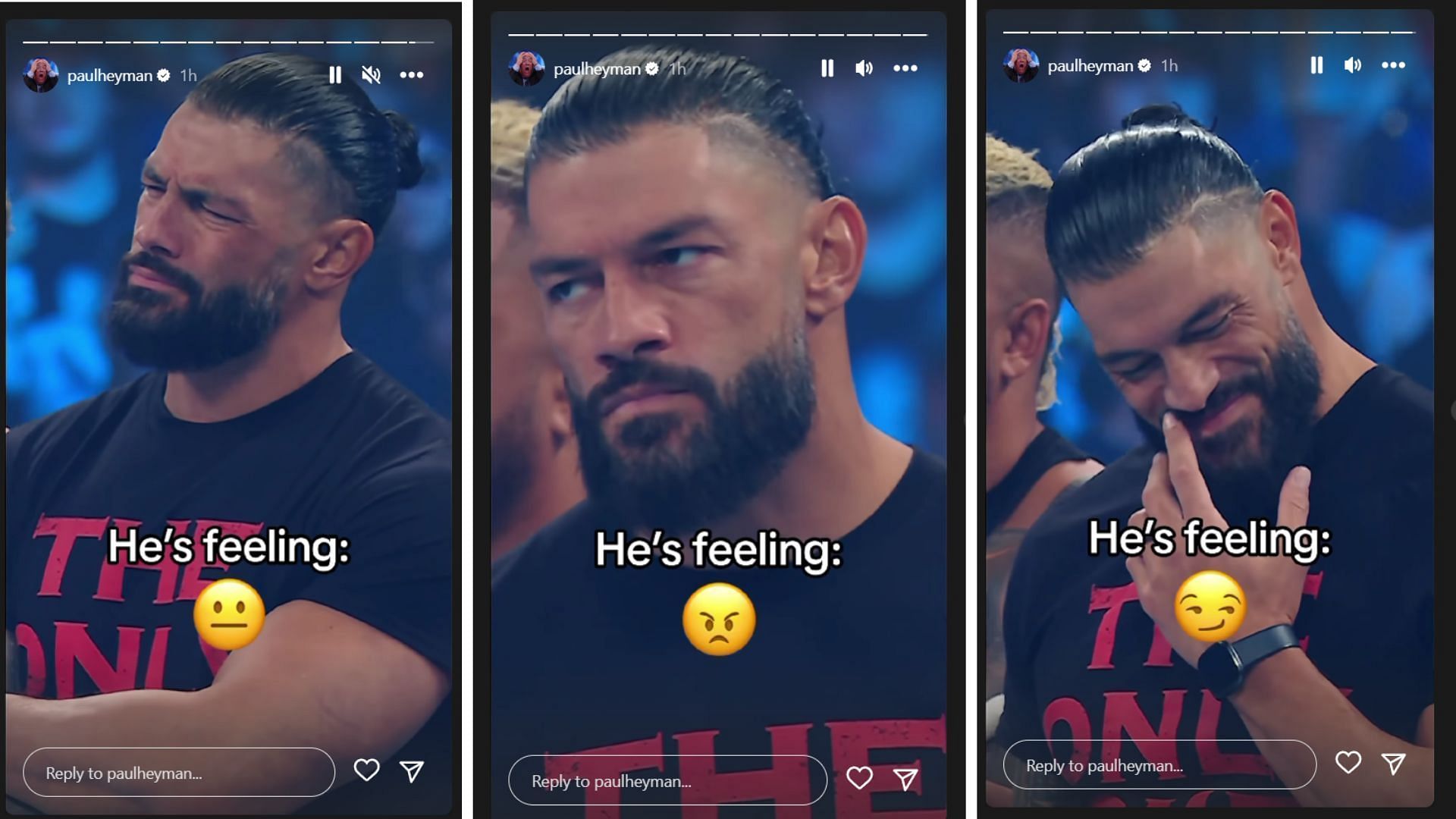 Roman Reigns reacting to Jimmy and Jey Uso&#039;s promo on WWE SmackDown