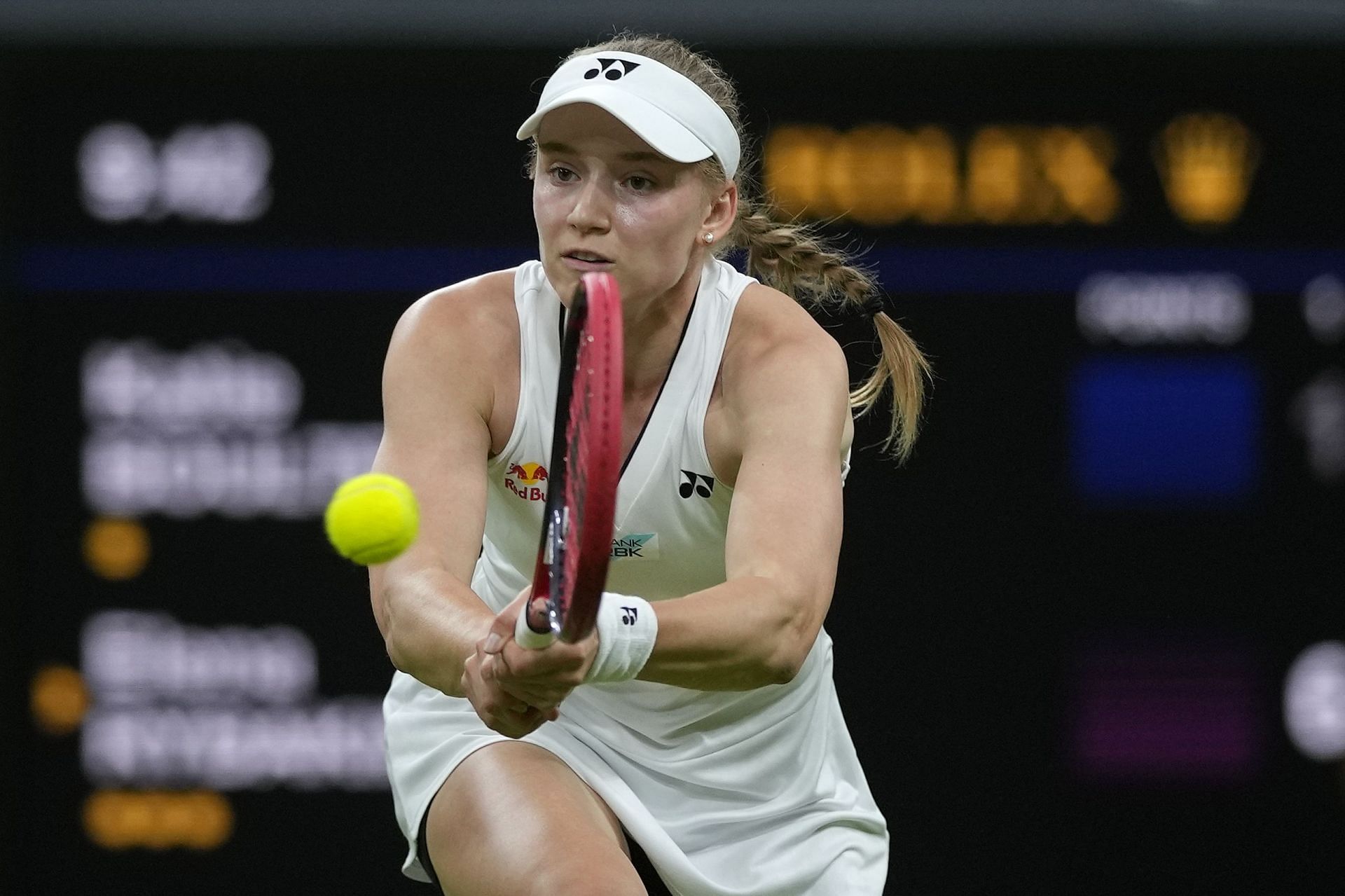 Elena Rybakina in action at Wimbledon 2023