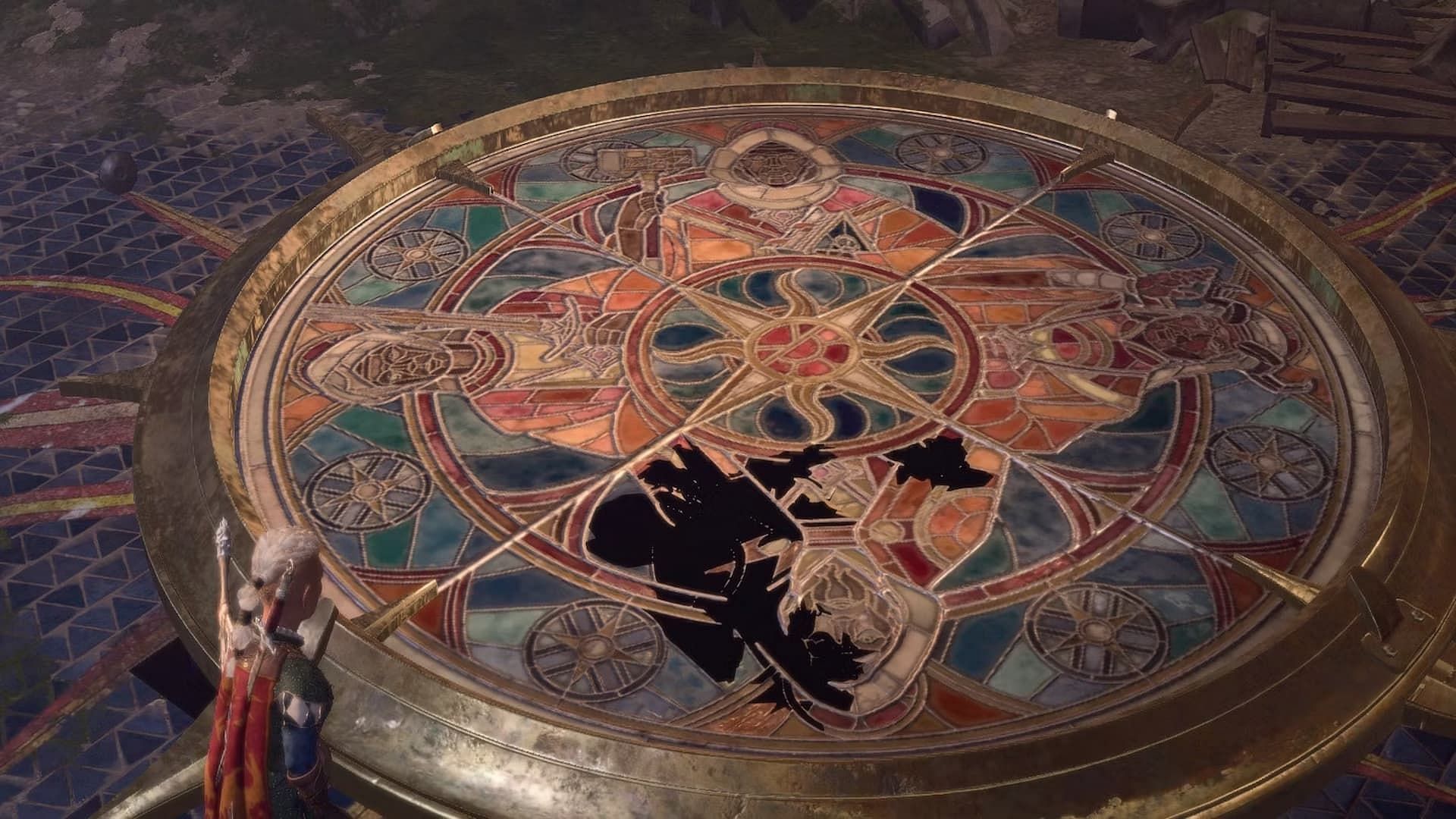 Locate the Ceremonial Weapons to complete the Stained-Glass Window Puzzle (Image via Larian Studios)