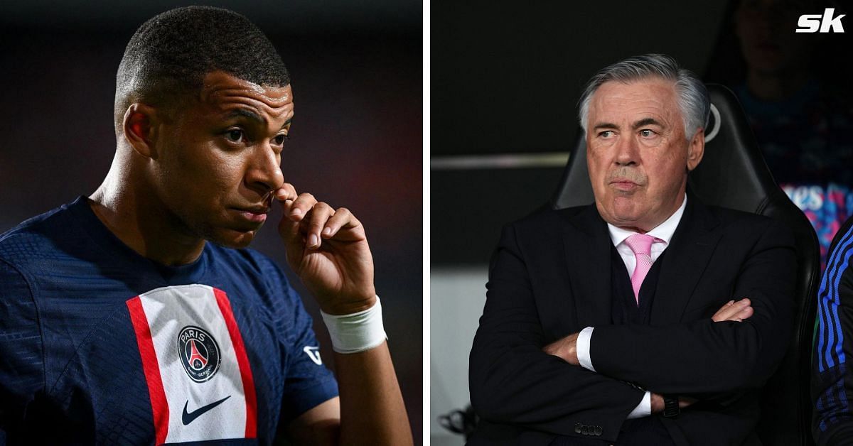 Real Madrid manager Carlo Ancelotti and Kylian Mbappe