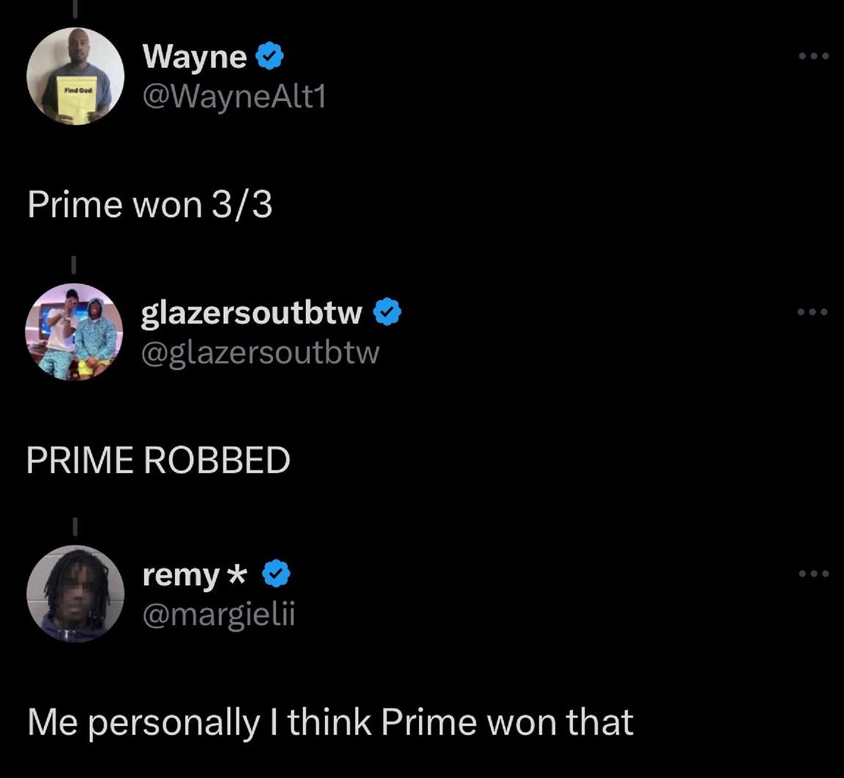 Some users stated that Prime won the bout (Image via X/Twitter)