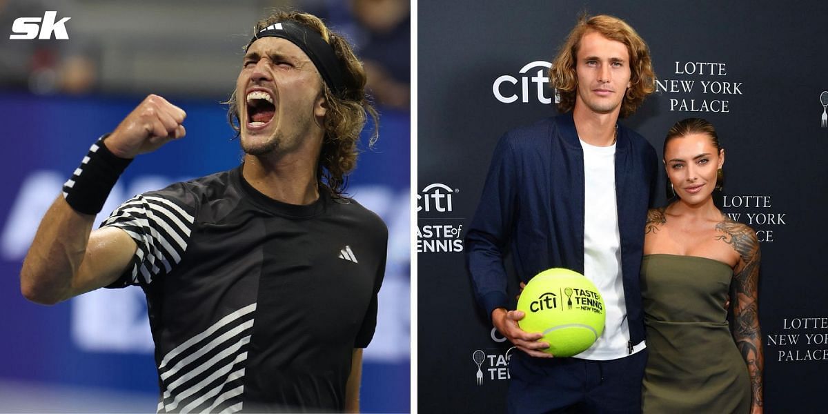 Alexander Zverev and girlfriend Sophia Thomalla celebrate Chengdu Open victory with panda souvenir