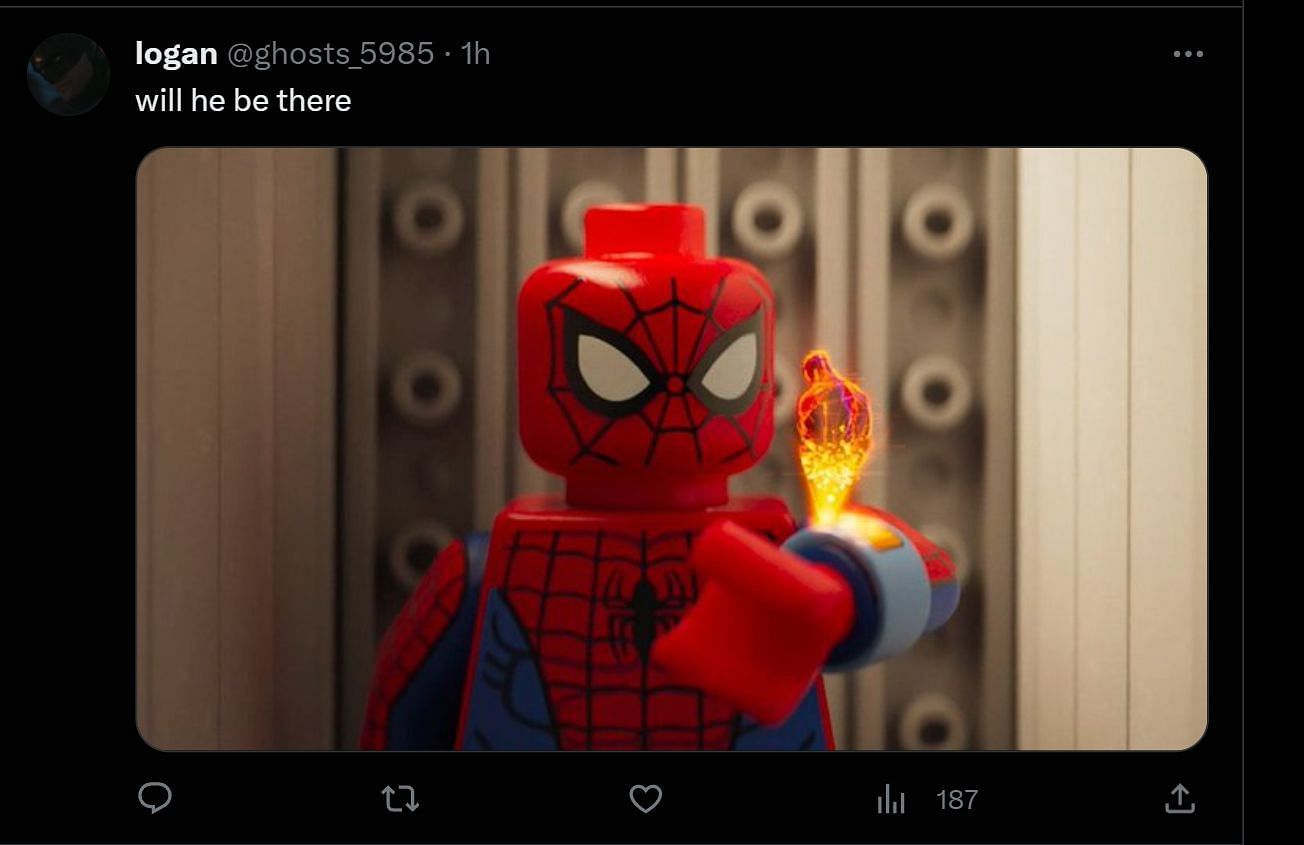 A tweet reply to DF&#039;s post about MCU&#039;s upcoming LEGO project (Image via X)