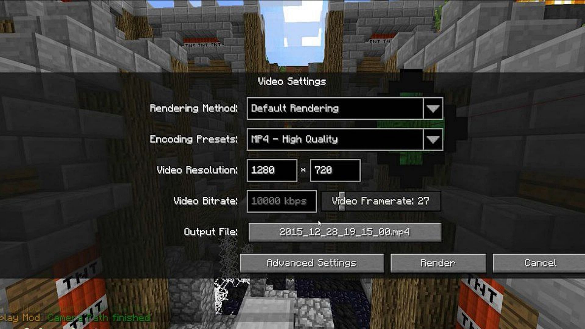 The Replay mod allows players to record the gameplay directly in the game (Image via 9Minecraft)
