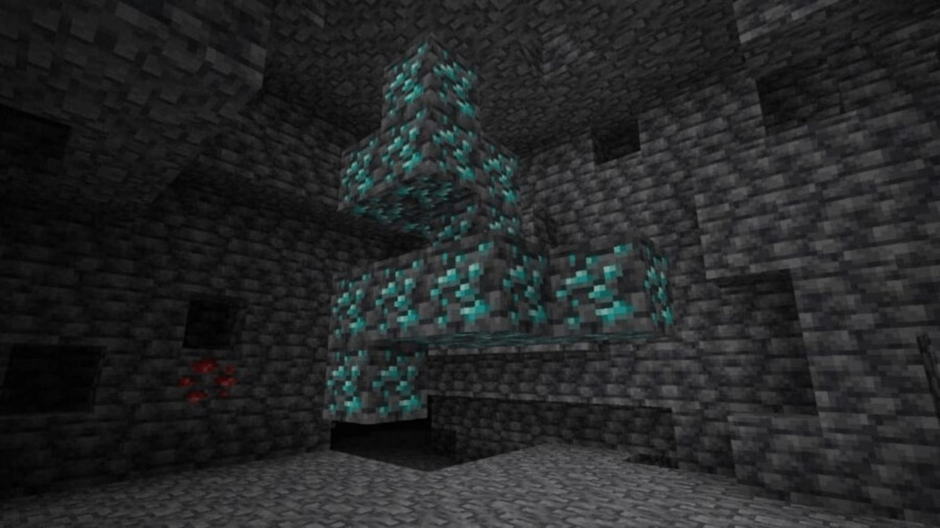 Diamond ore in Minecraft 1.20.2 should be easier to find in certain locations (Image via Mojang)