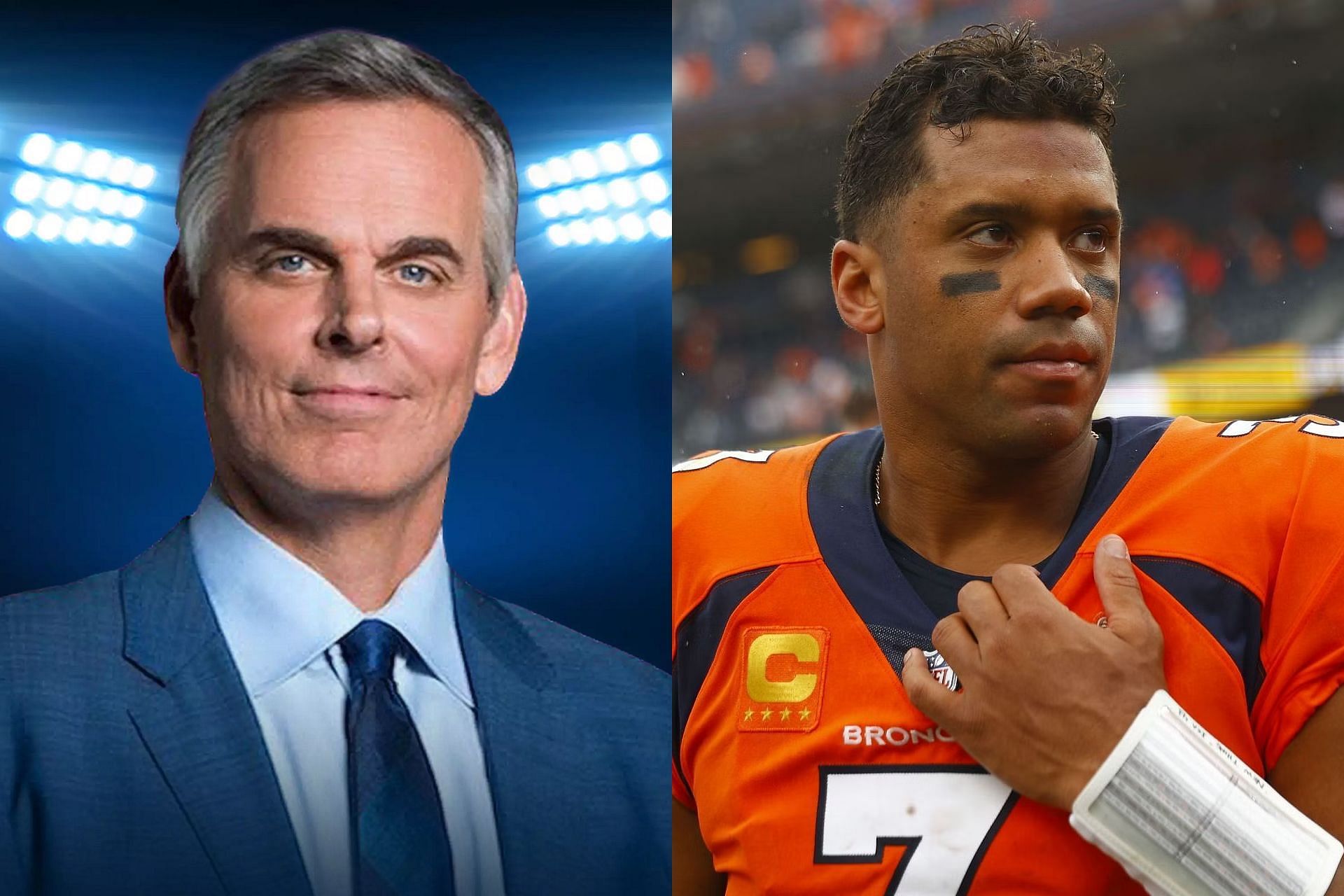 Colin Cowherd rips Russell Wilson, warns about &quot;major turbulence&quot; in Denver (Pic Courtesy: TheHerdNow.com and Getty)